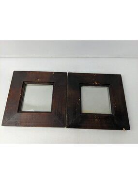 Vintage Solid Wood 10"x10" Picture Frames for 6"x6" Farmhouse Rustic Country